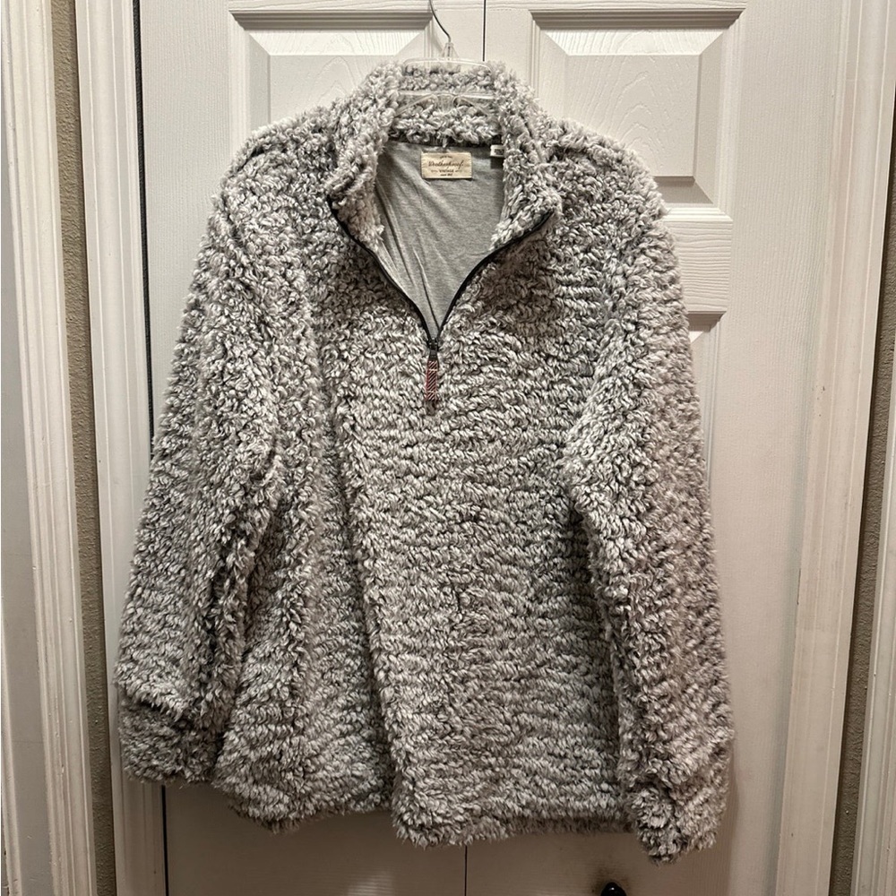 Plus size 2xl light grey soft Sherpa sweater